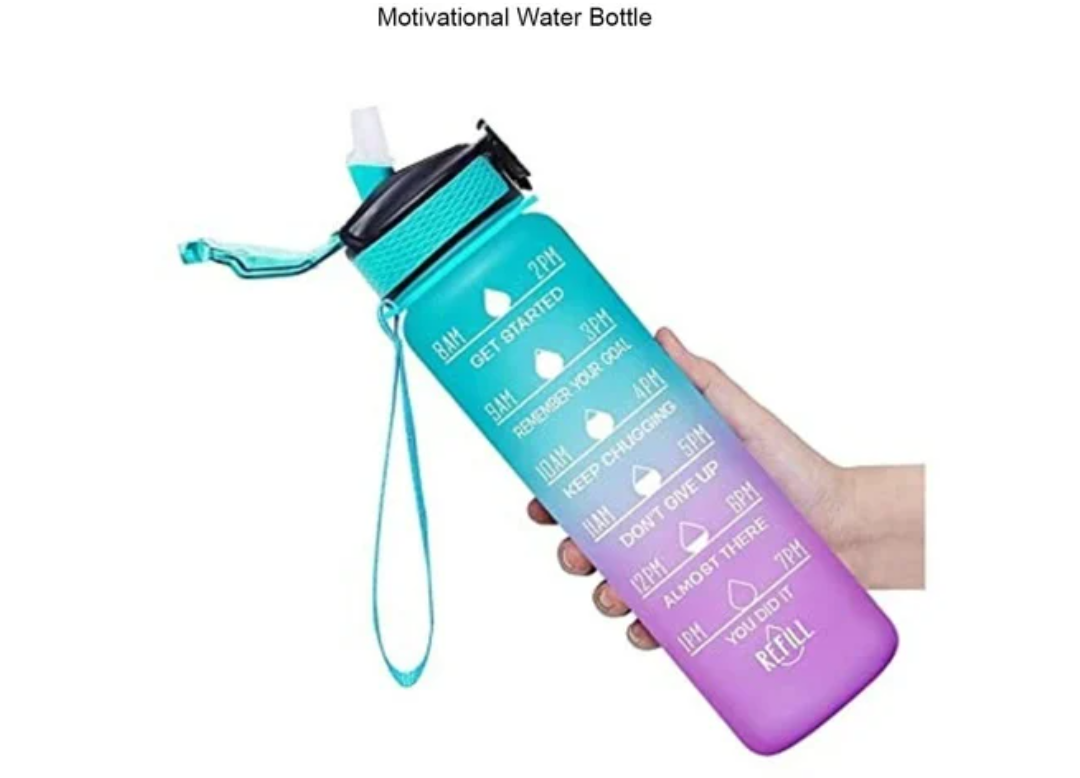 Motivational Water Bottle – 750ml (Multicolor)